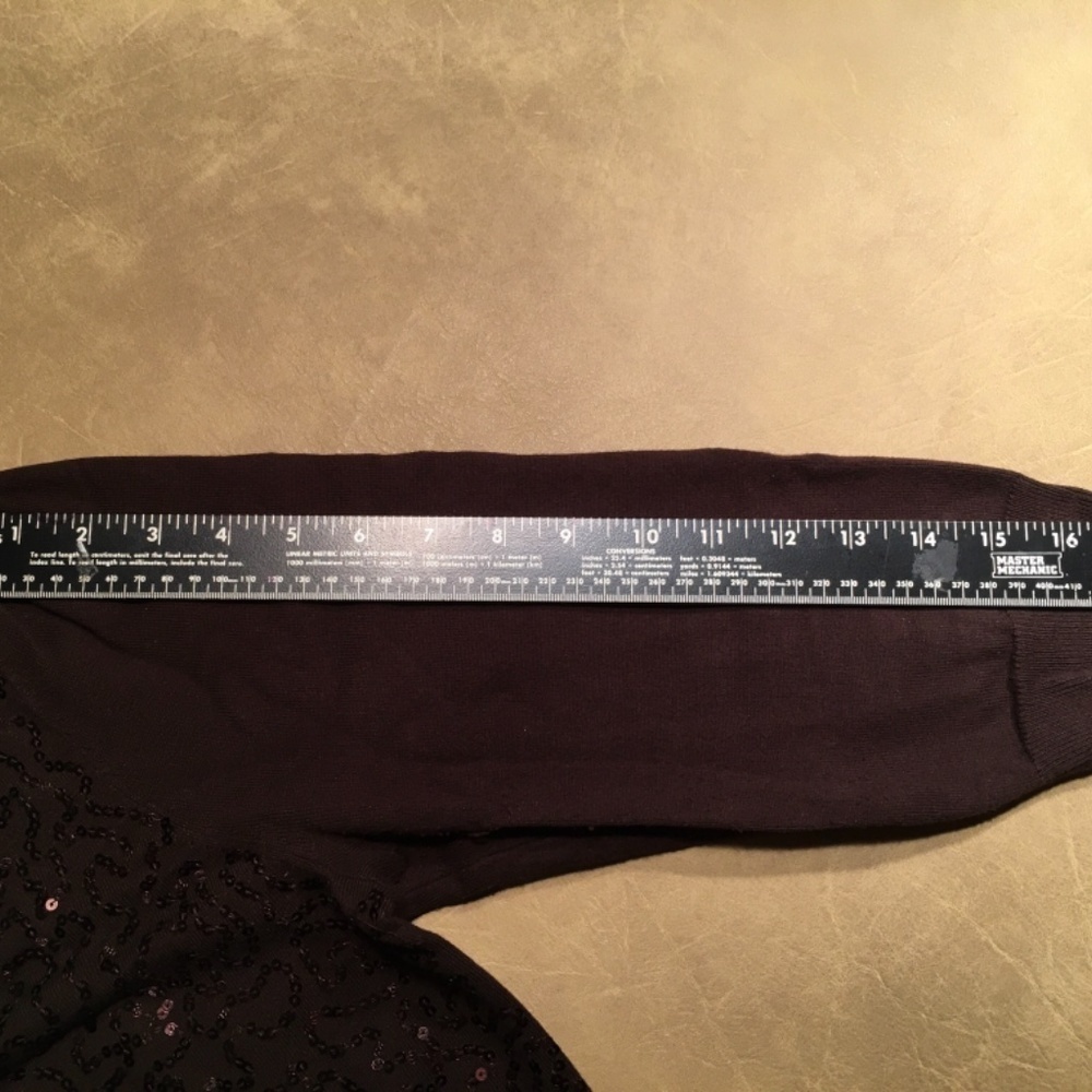 STYLE & CO. Cropped Cardigan Sweater, BROWN, Sequined, 3/4 Sleeves, Large, EUC - Picture 5 of 11